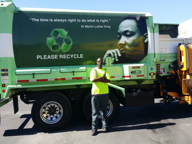 driving a garbage truck
